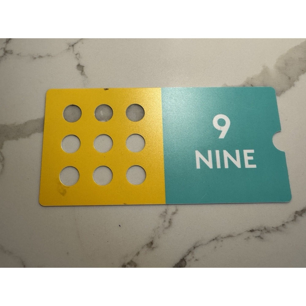 Lovevery Counting Slider Box Replacement Card Number‎ 9 Nine Card Only